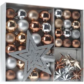 Spetebo Weihnachtsbaumschmuck Set - kupfer silber - Shatterproof Weihnachtskugeln bruchsicher - Tannenbaum Weihnachtsbaum Christbaum