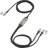 Renkforce USB-C® Y-Kabel USB 2.0 USB-C® Stecker 1.50 m Schwarz RF-6721084