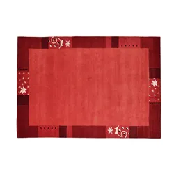 THEKO Wollteppich  Royal Ganges , rot , Wolle , Maße (cm): B: 120 H: 1,3
