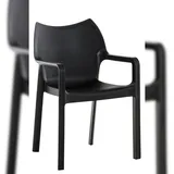 PROREGAL Stapelstuhl DIVA HxBxT 84x57x53cm Kunststoff Schwarz stapelbar