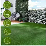 Andiamo Kunstrasen Rasenteppich Bali, Made in Belgium, rechteckig, Höhe: 25 mm, realistische Optik, mit Drainagefunktion, für Balkon & Terrasse grün 200 cm x 300 cm x 25 mm