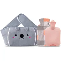 Wärmflasche Wärmflaschengürtel Koala Wärmflasche aus Gummi mit weichem Taillen-Bezug, Wärmflasche für Nacken und Schulter, Rücken, Beine, Taillenwärmung (Pink-heart)