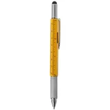 Lobwerk 6in1 Stift Kugelschreiber Tool-Pen Wasserwaage Touchpen Schraubendreher Lineal Gelb