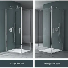 mai & mai Duschkabine mit Drehtür 80 x 195 cm transparent ESG-Sicherheitsglas Ravenna36UK