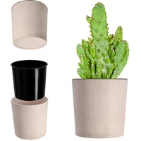 Kadax Blumentopf mit Holzspänen, eleganterübertopf mit Einlage, Topf, Gartenschale,