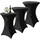 luxuskollektion 3er-Set Schwarze Stretch Stehtisch Hussen für Bistrotisch Ø 80-85 cm