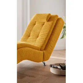 Home Affaire Relaxliege HOME AFFAIRE "Vengo 2, moderne Solitär Relaxpolsterliege, bequem und elegant", gelb, B:70cm H:92cm T:170cm, Sofas, mit Kopfkissen, Mattenoptik auf Korpus