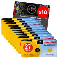 Einwegkamera-Bundle mit Novocolor Daylight Einwegkamera 27 Belichtungen und Clikoze Fotografie Tipps Karte 10 Einheiten