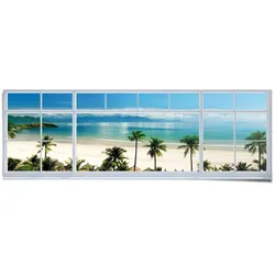 Poster REINDERS "Zimmer mit Meerblick", blau (farbe bild(er): blau), B:158cm H:53cm, Papier, Bilder
