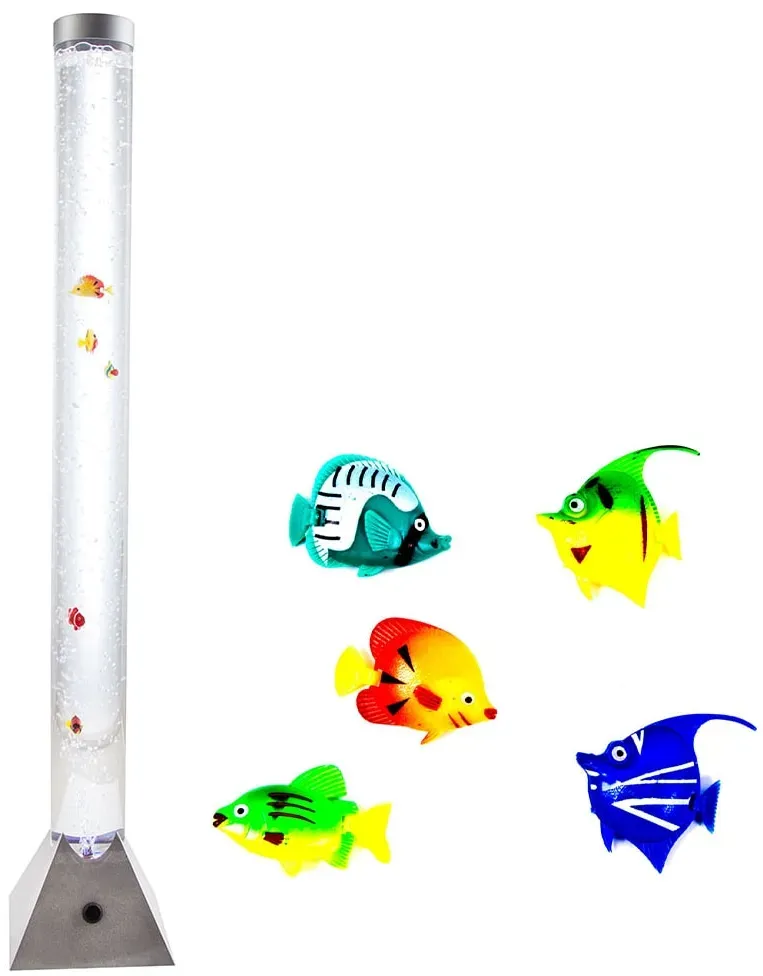 Beleuchtete Wassersäule mit Deko-Fischen für Ihren Wohnraum