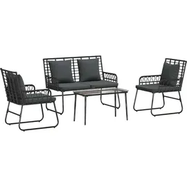 vidaXL Gartenmöbel Set 4-tlg. Schwarz/Anthrazit