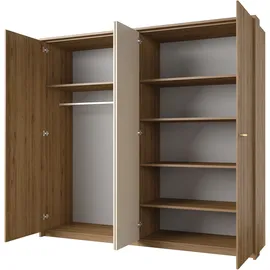 Home Affaire Schlafzimmer-Set HOME AFFAIRE "Bitry,Set 4-St(Bett 180 cm, 2xNako, Drehtürenschrank)", braun (wildeiche), B:184cm H:86cm T:205cm, FSC-zertifizierter Holzwerkstoff, Melamin, Schlafzimmermöbel-Sets, Komplettschlafzimmer, viel Stauraum, fühlbare Struktur,