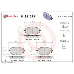 BREMBO Bremsbelagsatz, Scheibenbremse BREMSBELÄGE, RICHTUNGSGEBUNDEN vorne rechts links ohne Zubehör für RENAULT MITSUBISHI NISSAN D106000Q1J MQ006673