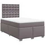 vidaXL Boxspringbett mit Matratze Grau 120x190 cm Kunstleder