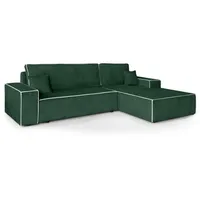 Beautysofa Ecksofa ERNI, inkl. Schlaffunktion, Bettkasten, L-Form Polsterecke im modernes Stil, stilvoll Corner Schlafsofa grün
