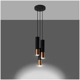 Sollux Loopez 3-flg. 20 cm rund schwarz/kupfer