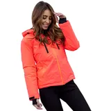 BOLF Damen Winterjacke Skijacke Snowboardjacke Schneejacke mit Kapuze Schneefang Bündchen Winddicht Wasserdicht Atmungsaktiv Outdoor Sport Style HH012 Rosa-Neon XL [D4D] - XL