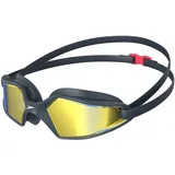 Speedo Unisex Hydropulse Swimming Goggle | Comfortable Fit | Adjustable Design, Navy/Oxid Grey/Phoenix Red/Gold, One Size