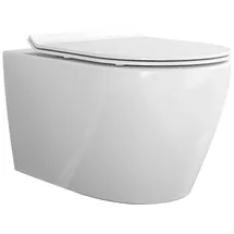 Bernstein Spülrandloses Wand-Hänge-WC Bernstein B-8030R Weiß glänzend Nano-Beschichtung Softclose-Sitz Superflach