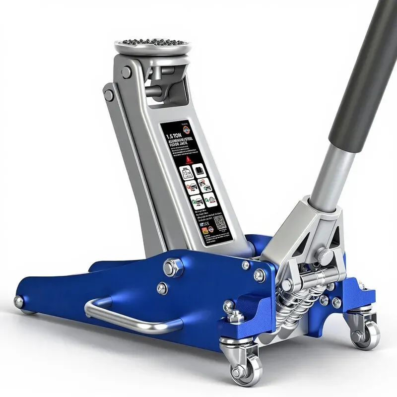 TCE 1,5t Aluminium Hydraulikwagenheber 90-358mm Ultraleicht 14,3kg Tragbarer Horizontaler Hydraulikheber für Notfall-Reifenwechsel Passend für Kleinwagen Limousinen Stadt-SUVs BIG RED TORIN