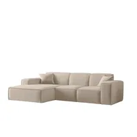 Fun Möbel Ecksofa Designersofa CELES PREMIUM Stoff Opera Velvet Sand Ottomane Links