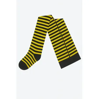 WERI SPEZIALS Strumpfhersteller GmbH Strickstrumpfhose Kinder-Strickstrumpfhose „Halloween Ringel“ aus weicher Baumwoll gelb|schwarz 110-116