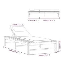 vidaXL Sonnenliege 200 x 58 x 25 cm Braun
