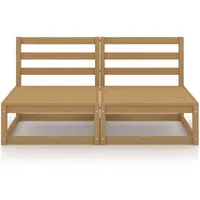 vidaXL Gartensofa 2-Sitzer Honigbraun Massivholz Kiefer