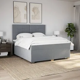 vidaXL Boxspringbett 180 x 200 cm Hellgrau