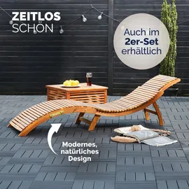 CASARIA Sonnenliege 190 x 60 x 51 cm braun klappbar