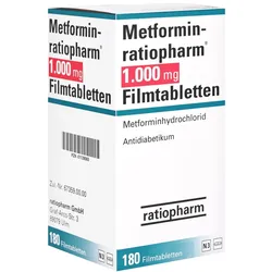 METFORMIN-ratiopharm 1.000 mg Filmtabletten 180 St