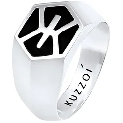 KUZZOI Herren Siegelring Emaille Trend 925 Silber Herrenschmuck   