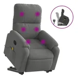 vidaXL Massagesessel mit Aufstehhilfe Dunkelgrau Mikrofasergewebe