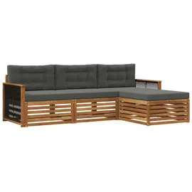 vidaXL Outdoor-Sofagarnitur 249 x 162,5 x 73 cm Natur/Anthrazit