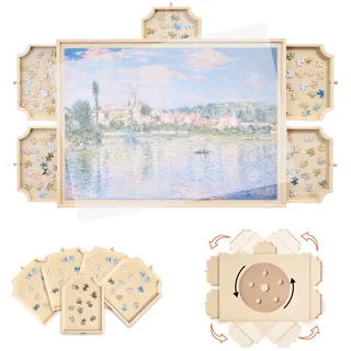 Vevor 1000-teiliges drehbares Puzzlebrett mit 5 Schubladen & Abdeckung, tragbarer Puzzletisch (736 x 535 mm), Puzzle-Zubehör für Erwachsene, Puzzle-Organizer-Aufbewahrungssystem Puzzle Boards
