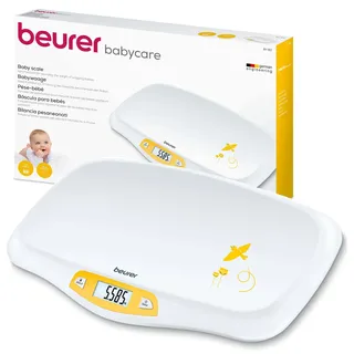 Beurer BY 80 Babywaage, mit gewölbter Oberfläche, 20 kg Tragkraft, Tara- und Holdfunktion für strampelnde Babys, Messung und Anzeige in 5g-Schritten, auch als Tierwaage verwendbar