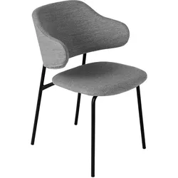 riess-ambiente Stuhl VOGUE - grau Bouclé schwarze Metallbeine