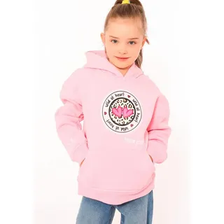 Zwilling Zwillingsherz Hoodie "Kelly-Kids" mit rundem Leo Motiv für Mädchen rosa 134/140