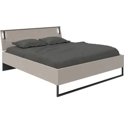 Futonbett WIMEX "Tilburg", saharagrau, absetzung schwarz, saharagrau, absetzung schwarz, saharagrau, absetzung schwarz, B:168cm H:93cm L:210cm, Betten, Inkl. LED Beleuchtung
