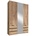 Level 150 x 216 x 58 cm Plankeneiche Nachbildung mit Spiegeltüren und Schubladen