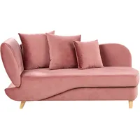 Beliani Chaiselongue rosa mit Bettkasten linksseitig MERI II