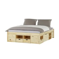 Funktionsbett ¦ holzfarben ¦ Maße (cm): B: 186 H: 47,5