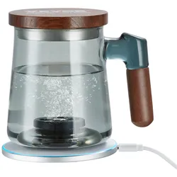 VEVOR Wasserstoff-Wasserbecher, 400 ml Wasserstoffgenerator, Tragbare Wasserstoff-Wasserionisierungsmaschine mit SPE-Technologie & Kabelloser Ladestation, Wasserstoffreiche Wasserflasche