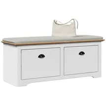 vidaXL BODO Flurbank 114x40x45 cm Weiß/Braun