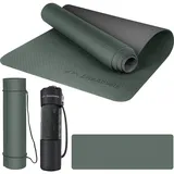 HOEL EliteAthlete® Yogamatte - Sportmatte - Fitnessmatte - Gymnastikmatte gepolstert & rutschfest für Fitness, Pilates - Yoga Matte - 183 cm x 61 cm x 0.6 cm - Trainingsmatte inkl. Transportgurt + Tasche - Deep Forest