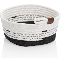Korb Hedda Baumwolle/Polyester Mischung weiß-schwarz 25,0x25,0x12,0cm