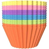 Intirilife 12 Stück wiederverwendbare bunte Silikon Muffinformen Cupcakeformen zum Backen und Herstellen von Desserts und Snacks