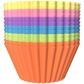 Intirilife 12 Stück wiederverwendbare bunte Silikon Muffinformen Cupcakeformen zum Backen und Herstellen von Desserts und Snacks