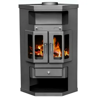 Panama2 Eck-Kaminofen mit Flügeltüren 9 kW