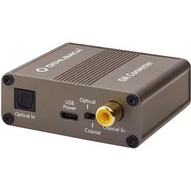 Oehlbach Digi Bridge - Digital/Analog Audiowandler - Koaxial/Optisch, R-L/Klinke, USB-TypC Stromanschluss - Cirrus Logic Chip, Braun